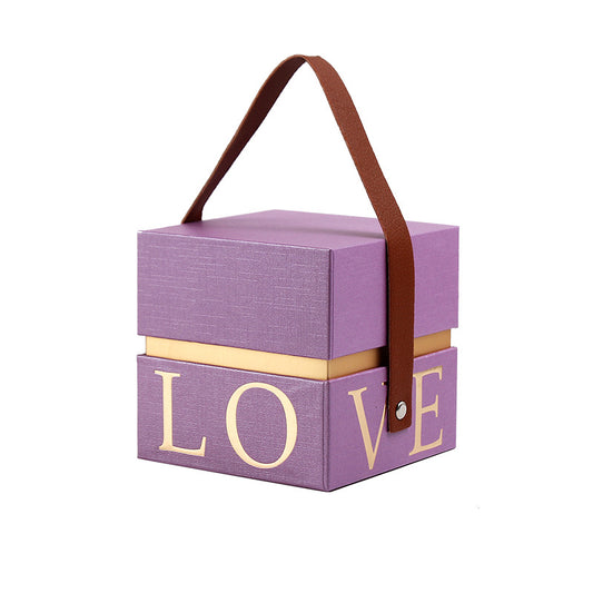 christmas wrapping paper or Gift Box! Get a Portable Gift Box Purple and Gold