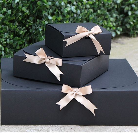 Elegant Boxes Black | Square | for Jewelry, Sweaters, High Heel shoes