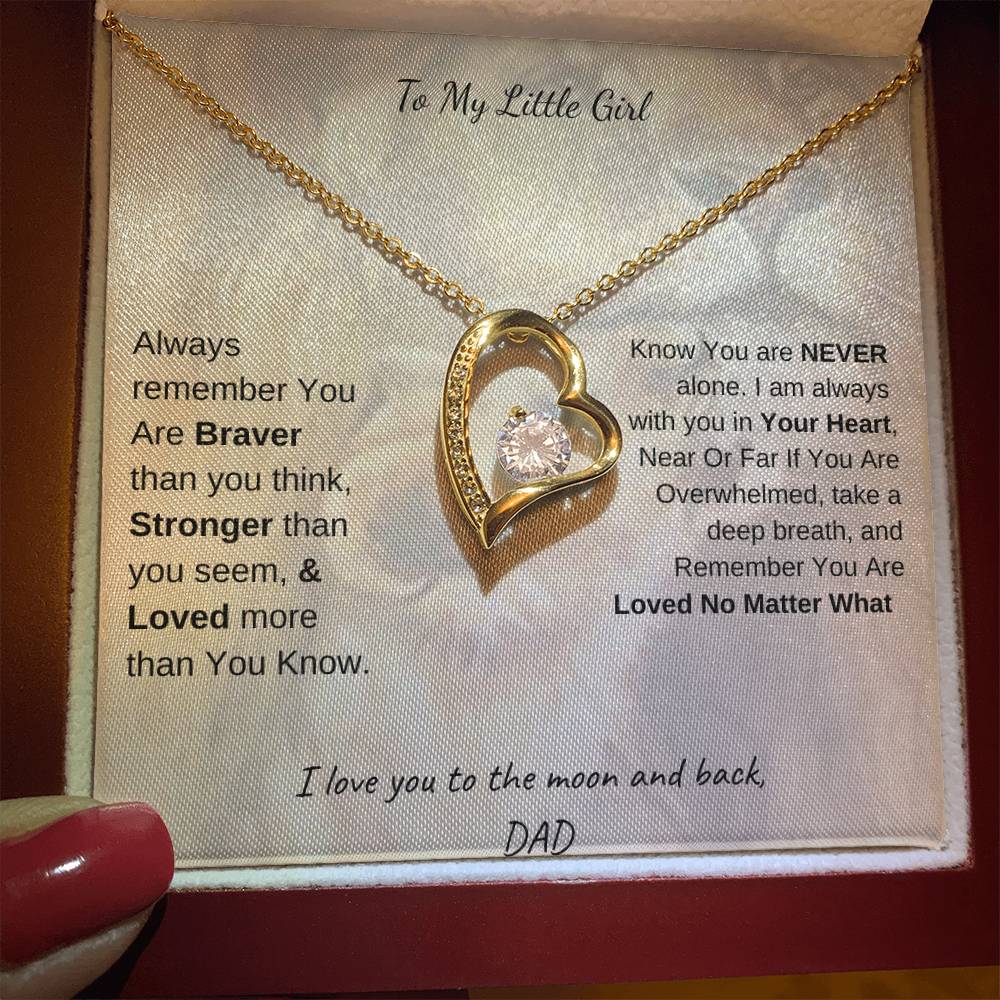 Gold forever love necklace - To My Daughter, or To My Little Girl variants - Gift for birthday, graduation, Christmas, Say I love you with a gold or silver forever love necklace and heartfelt message