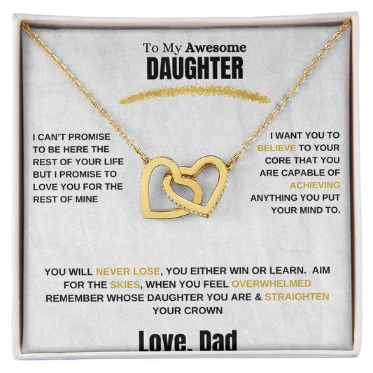 Daughter Necklace Interlinked Hearts Love Dad