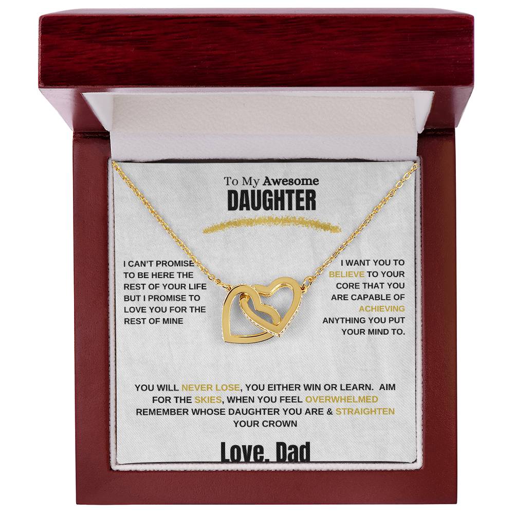 Daughter Necklace Interlinked Hearts Love Dad