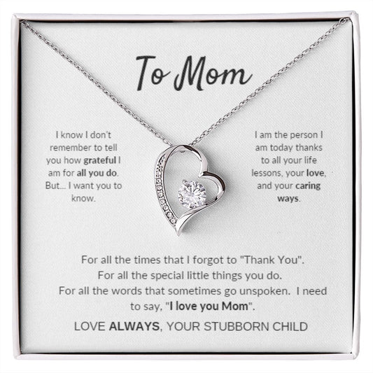 silver heart necklace Forever Love Necklace|Tell your Mom you love her