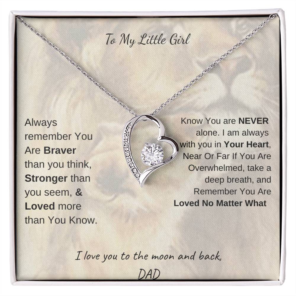 Gold forever love necklace - To My Daughter, or To My Little Girl variants - Gift for birthday, graduation, Christmas, Say I love you with a gold or silver forever love necklace and heartfelt message