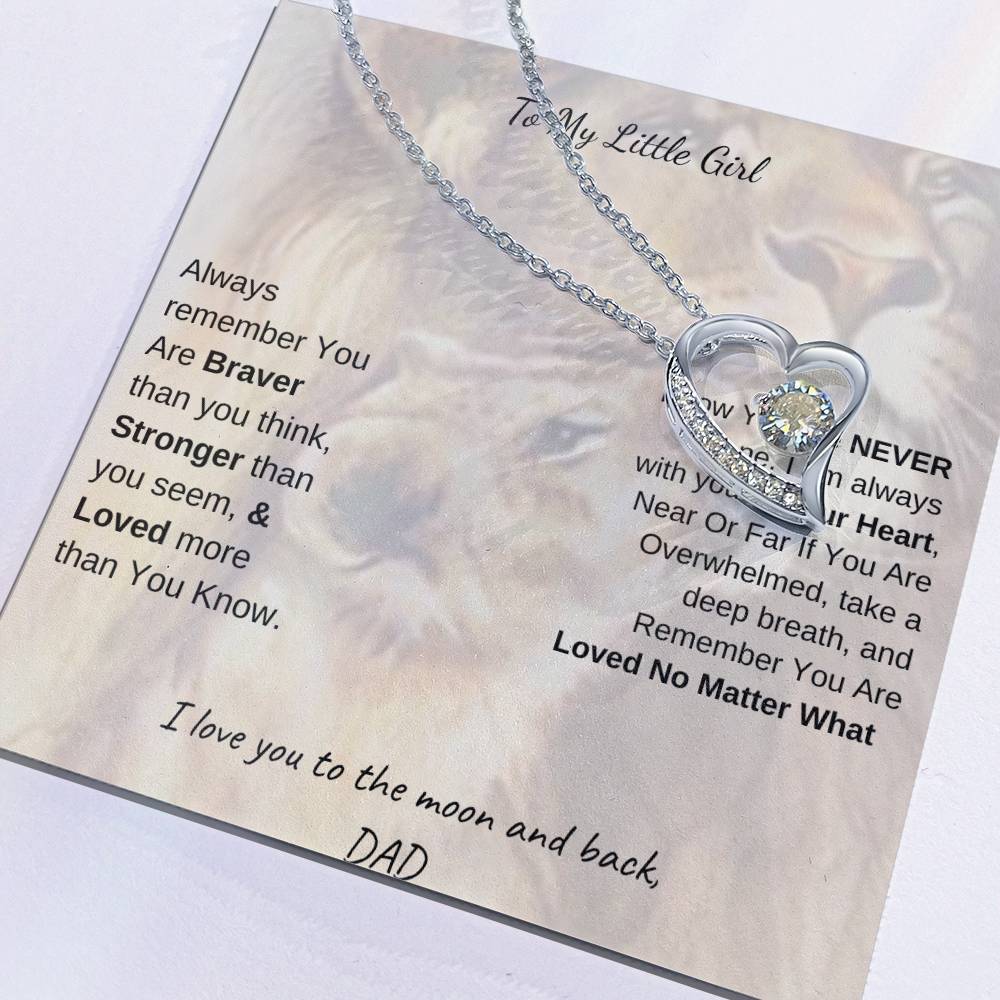 Gold forever love necklace - To My Daughter, or To My Little Girl variants - Gift for birthday, graduation, Christmas, Say I love you with a gold or silver forever love necklace and heartfelt message