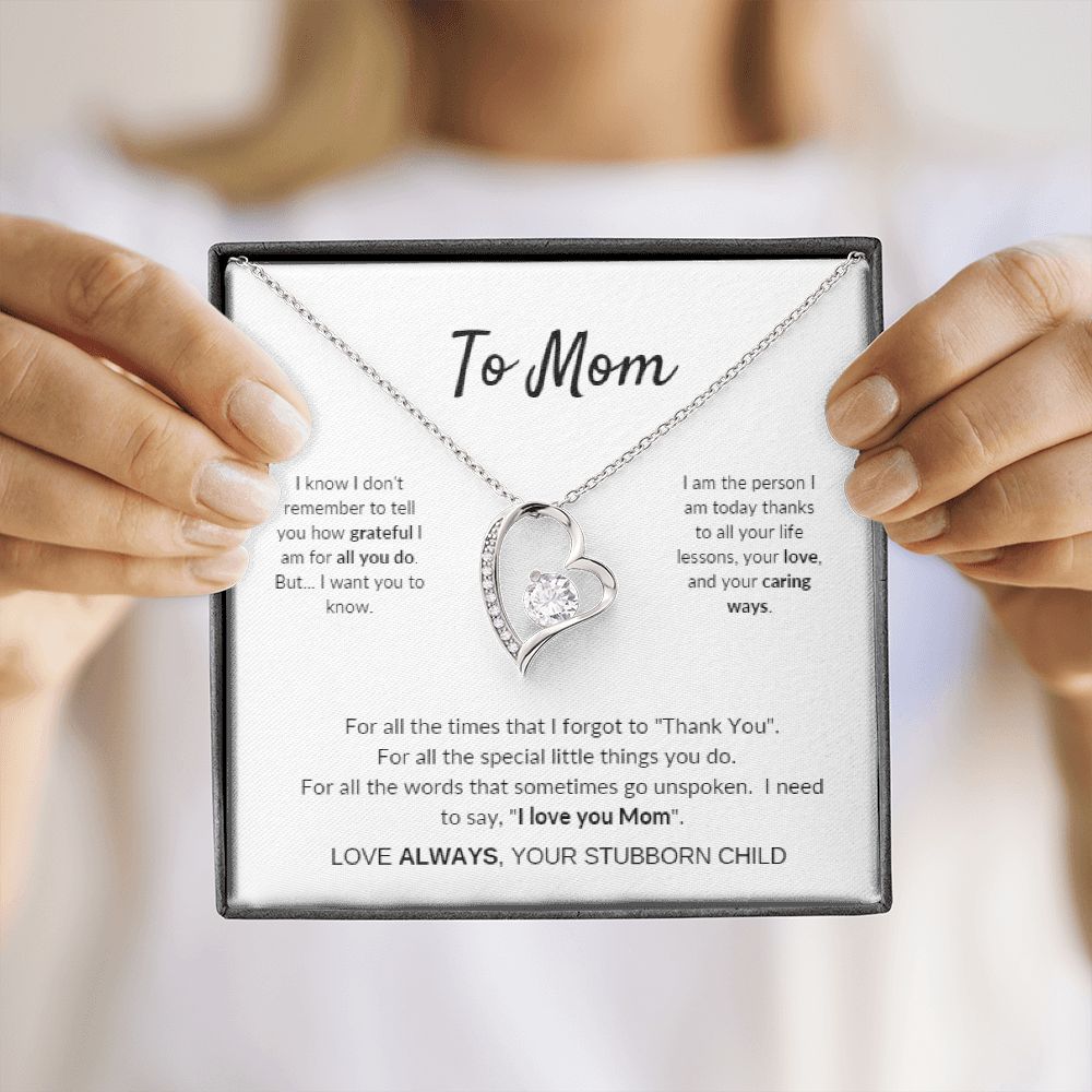 silver heart necklace Forever Love Necklace|Tell your Mom you love her