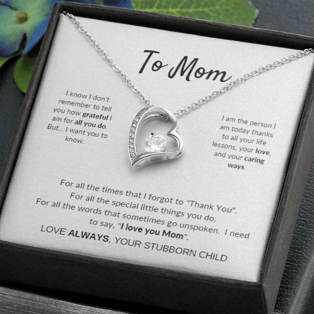 silver heart necklace Forever Love Necklace|Tell your Mom you love her