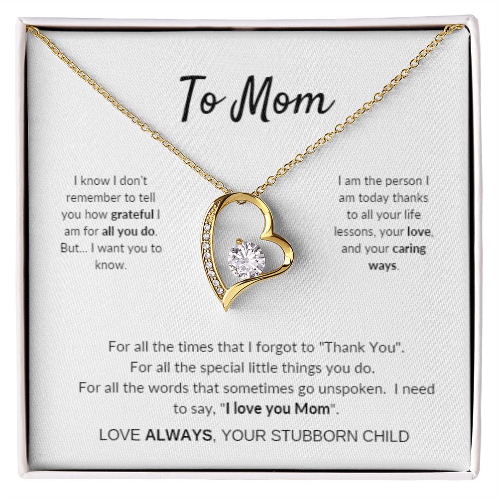 silver heart necklace Forever Love Necklace|Tell your Mom you love her