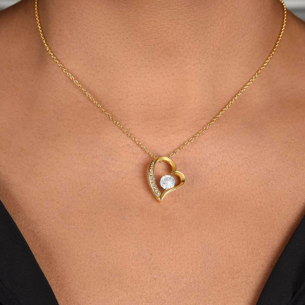 Gold forever love necklace - To My Daughter, or To My Little Girl variants - Gift for birthday, graduation, Christmas, Say I love you with a gold or silver forever love necklace and heartfelt message